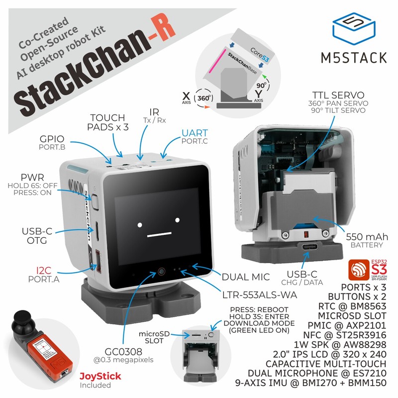 M5Stack Official StackChan: Ka - Esp32 评论和价格